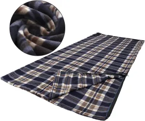 Fleece Sleeping Bag Microfiber Lightweight Travel Sheet Liner Comfortable Warm Sleeping Bag for Cold Weather Camping Blanket with Carry Storage Bag for Outdoor Backpacking(Green)