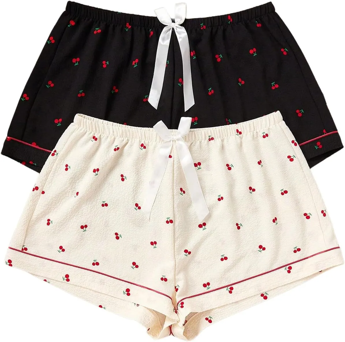 Floerns Women's Plus Size Solid Pajama Shorts 2 Pack Soft Lounge Sleep Shorts