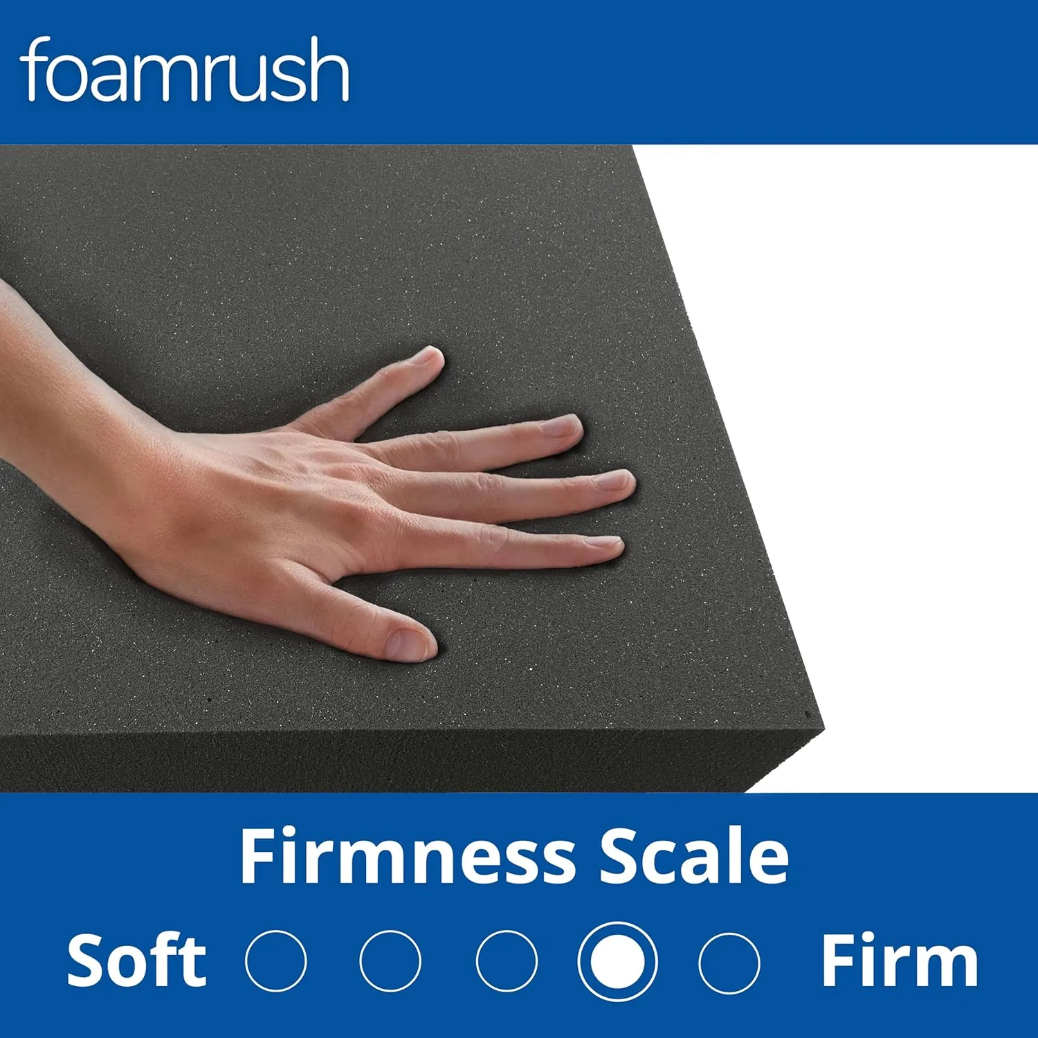 FoamRush 2 x 24" x 27" Charcoal Upholstery Firm Foam Soft Support (Chair Cushion Square Foam for Dinning Chairs, Wheelchair Seat Cushion Replacement)