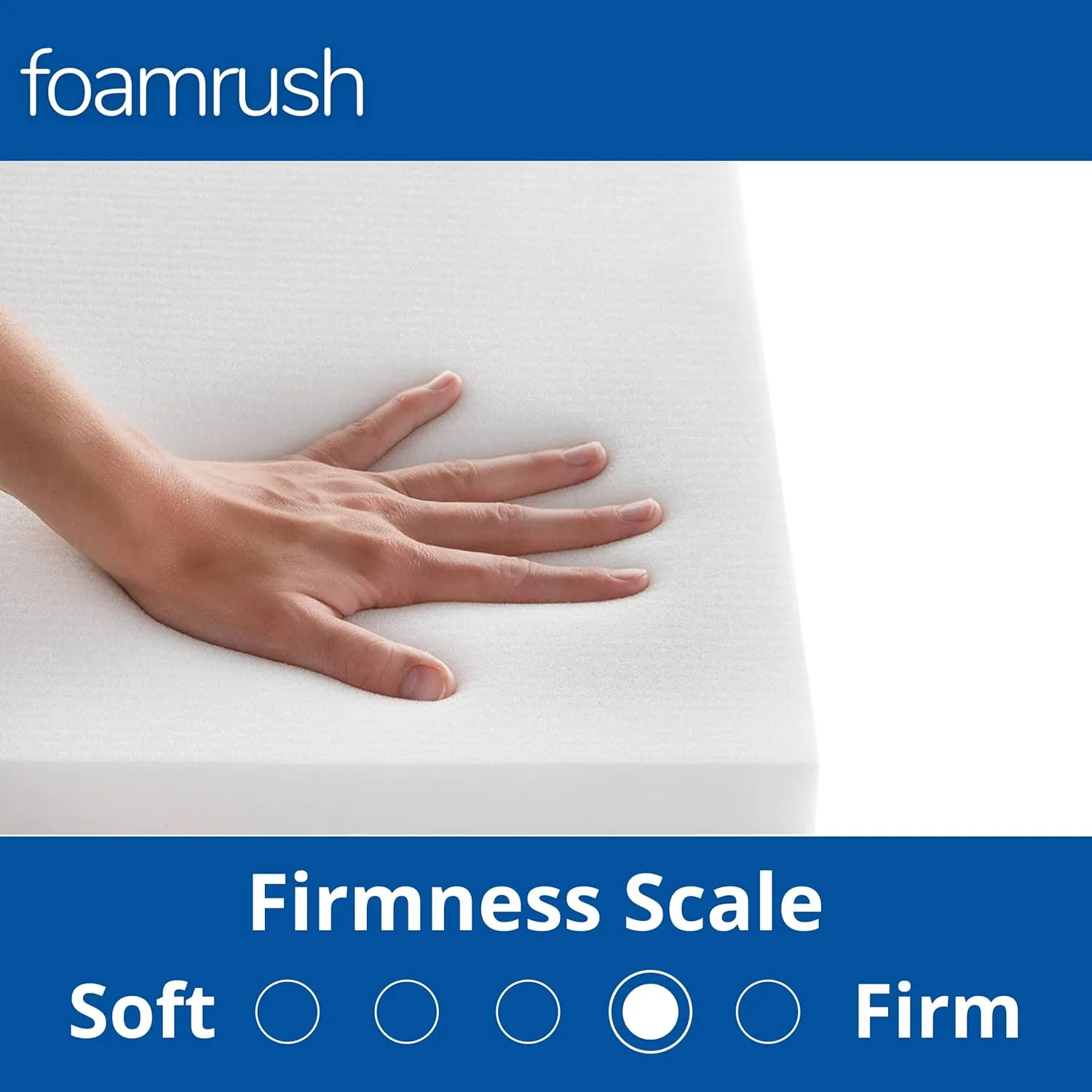 FoamRush 6" x 24" x 24" Gel Memory Foam Upholstery Square Cushion Medium Firm (Chair & Wheelchair Seat Cushion Replacement, Square Foam Dining Chairs, Couch, Sofa, Rubber Padding)