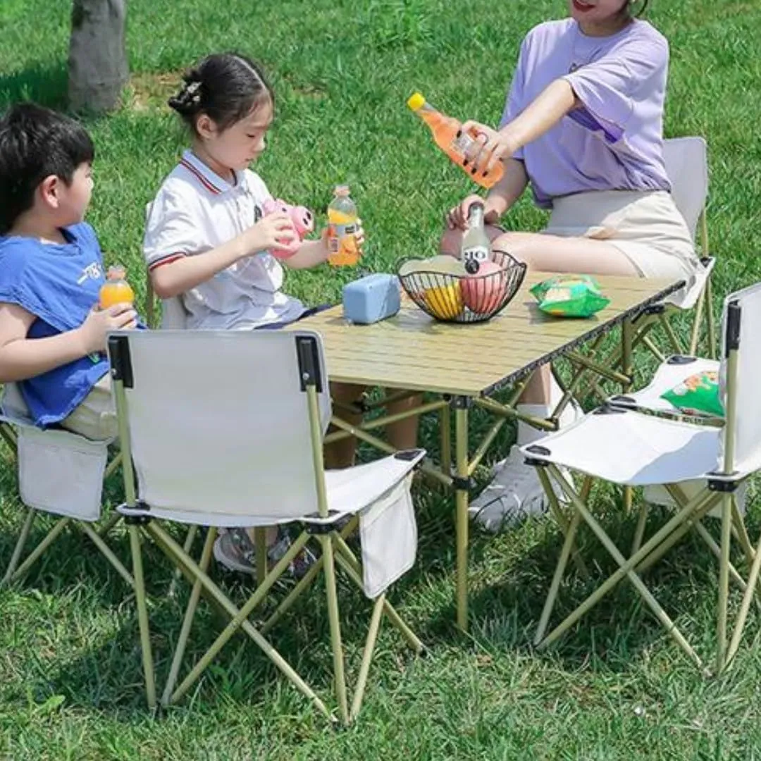 Fold Up Picnic Table - Portable and Lightweight folding table with Adjustable Height for Outdoor Activities Perfect for Picnics and Camping (50cm,Black)