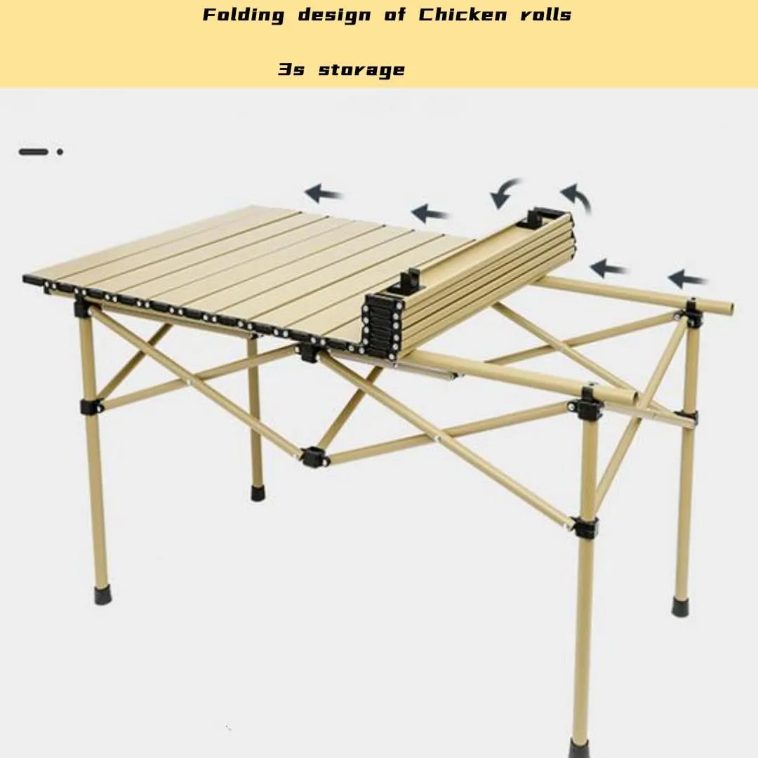 Fold Up Picnic Table - Portable and Lightweight folding table with Adjustable Height for Outdoor Activities Perfect for Picnics and Camping (50cm,Black)
