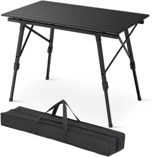 Foldable Aluminum Camping Table 35" Outdoor Picnic Desk Dining Table & Carry Bag