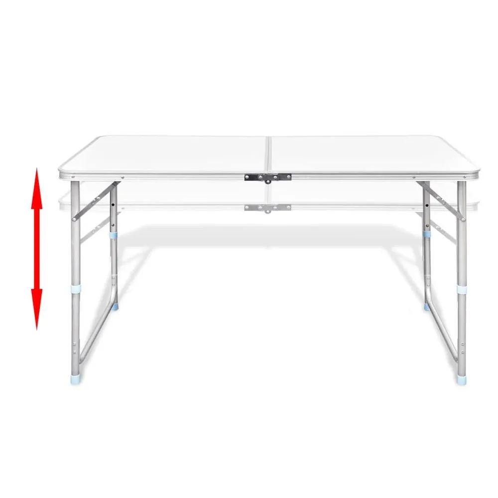 Foldable Camping Table Set with 4 Stools Height Adjustable 47.2''x23.6'' - vidaXL