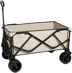 Foldable Cart Shanuoduoji Outdoor Camper Fully Folding Camping Trailer Self-Driving Spring Outing Hand-Drawn Cart Picnic Camper Large Capacity Cart(B)