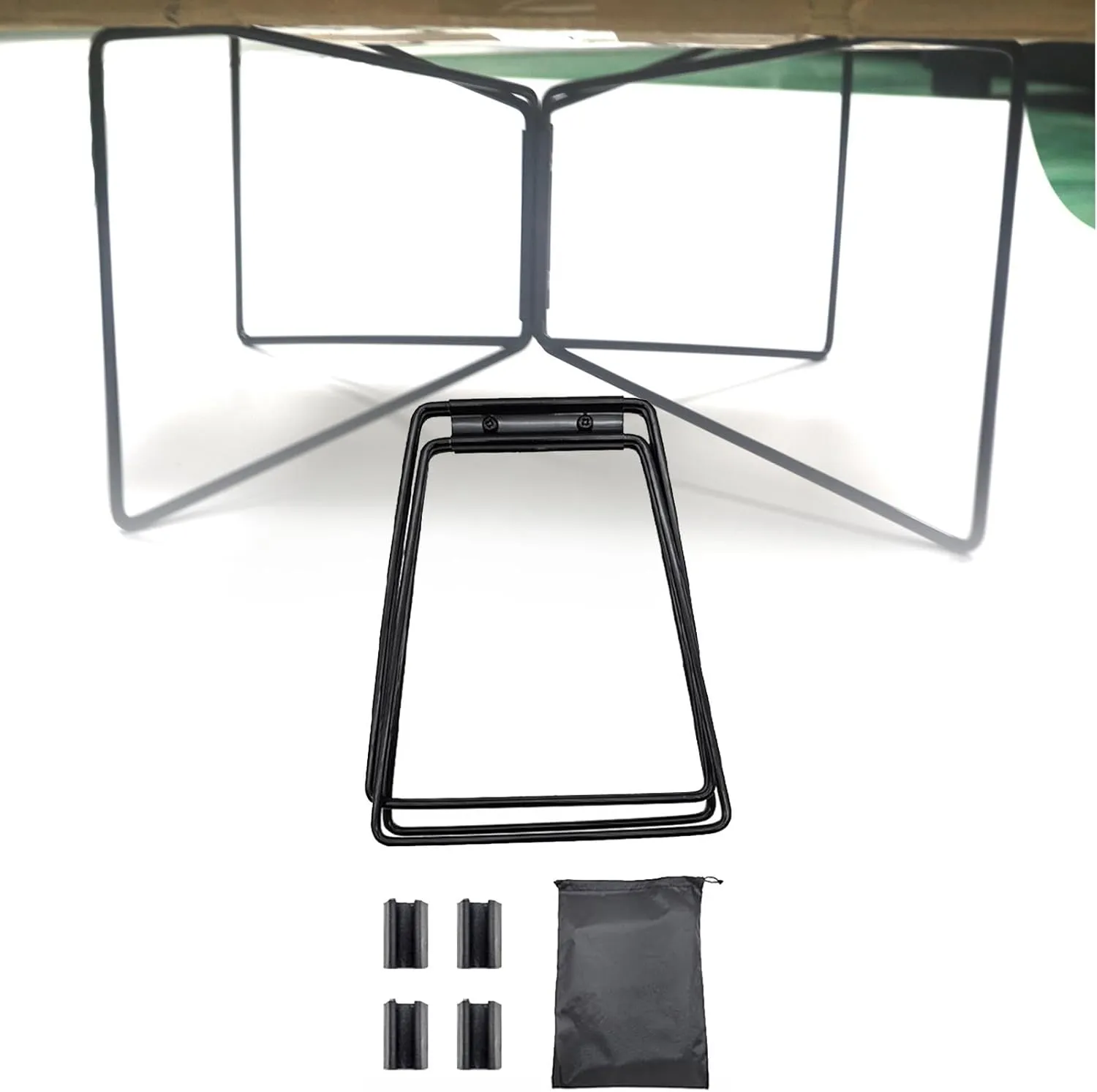 Foldable Cooler Stand Water Tank Stand with Carry Bag Metal Strong Load Bearing Fridge Ice Box Holder for BBQ Household Patio