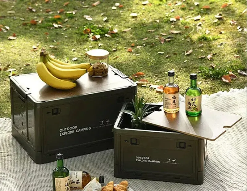 Foldable Outdoor Camping Storage Box, Portable Picnic Folding Box With Large Capacity, Organize Your Home & Car