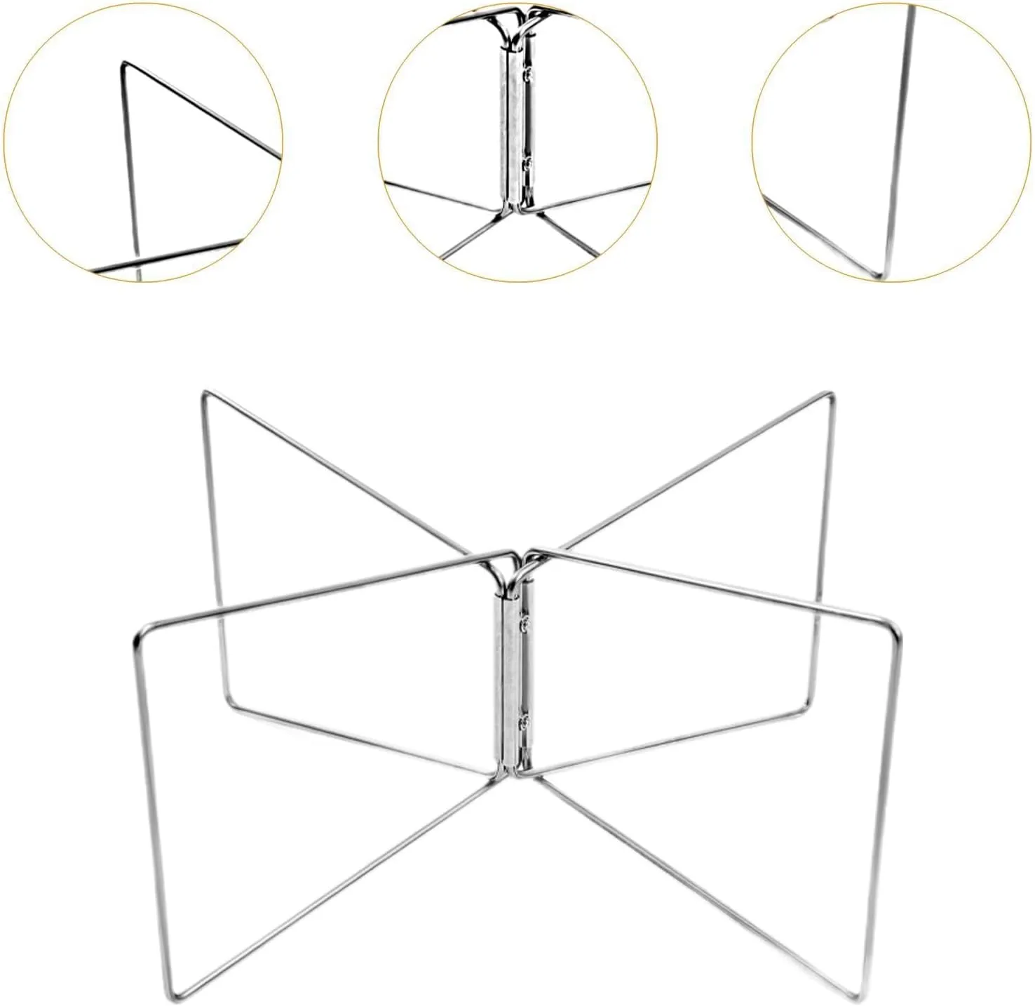 Folded Cooler Stand Luggage Rack Stable Sturdy Practical Universal Ice Box Holder Stainless Steel for Barbecue Picnic Fishing