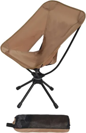 Folding Camping Chair Outdoor Moon Chair Non Slip Aluminum Alloy Frame Camp Stool Beach Chair Portable Chair for Park Travel, Brown