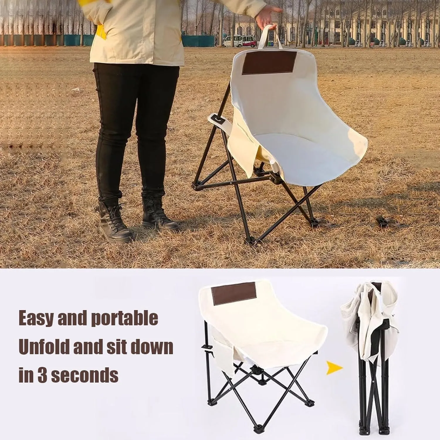 Folding Camping Table and air Set, Portable Camp airs Lightweight Roll up Carbon Steel Camp Table Foldable Lawn air Picnic Table with Carrying Bag
