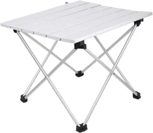 Folding Camping Table, Foldable Side Table, Foldable Portable Camping Table, Folding Camp Table Camping Folding Table Small Camping Table Aluminum Foldable Camping(Aluminum alloy natural color large)