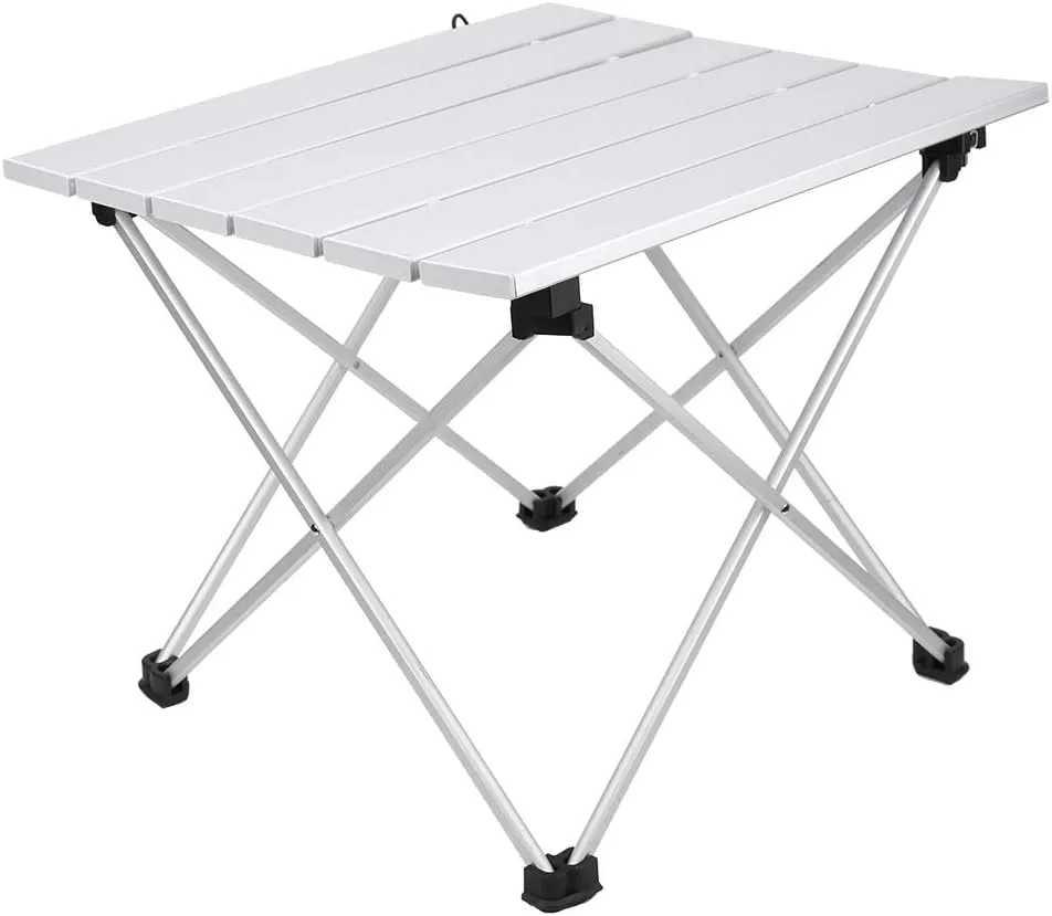 Folding Camping Table, Foldable Side Table, Foldable Portable Camping Table, Folding Camp Table Camping Folding Table Small Camping Table Aluminum Foldable Camping(Aluminum alloy natural color large)