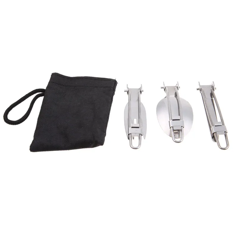 Folding Fork and Spoon Tab with Bag