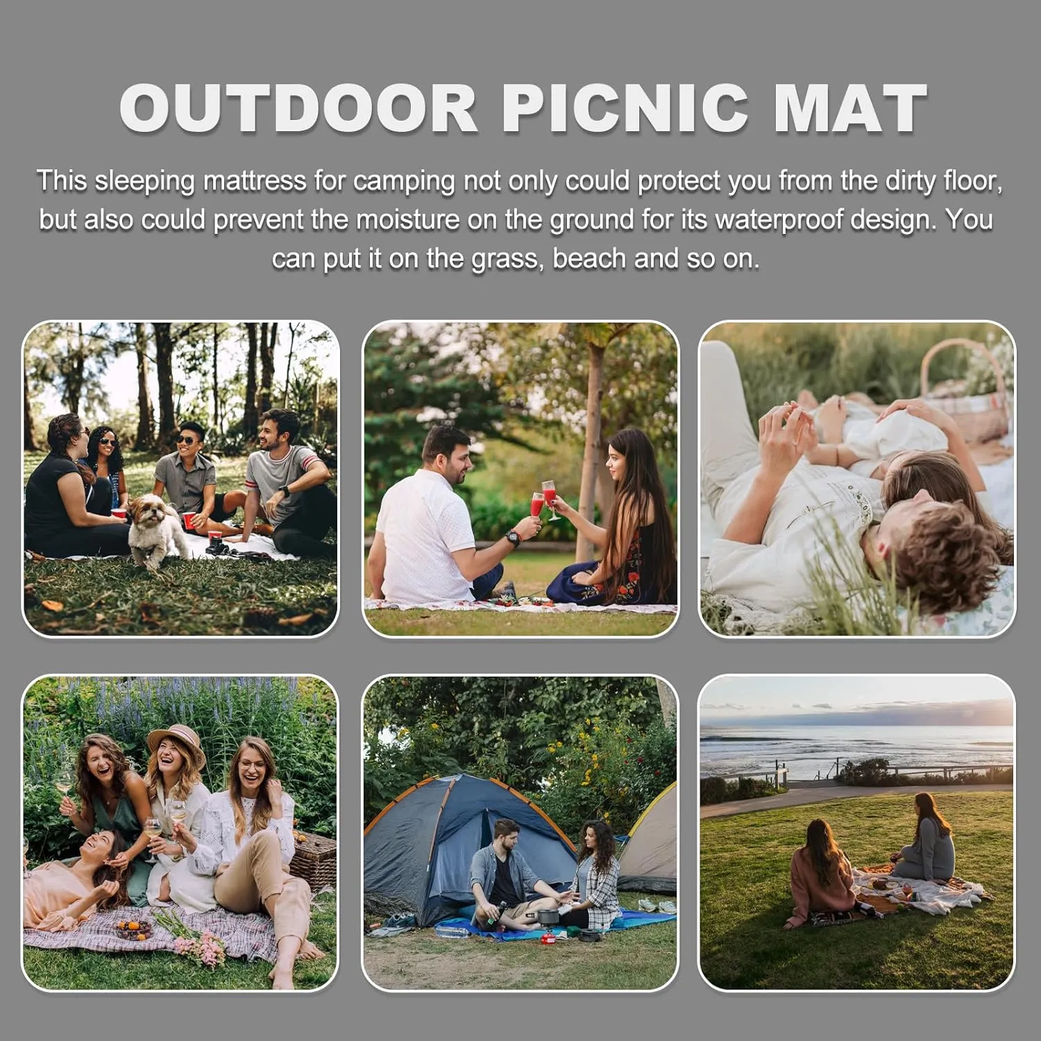 Folding Mat Pad Camping Sleeping Pads Aluminum Foil Camping Mat Camping Mat Foam Foil Blanket for Outdoor Sleeping Mattress