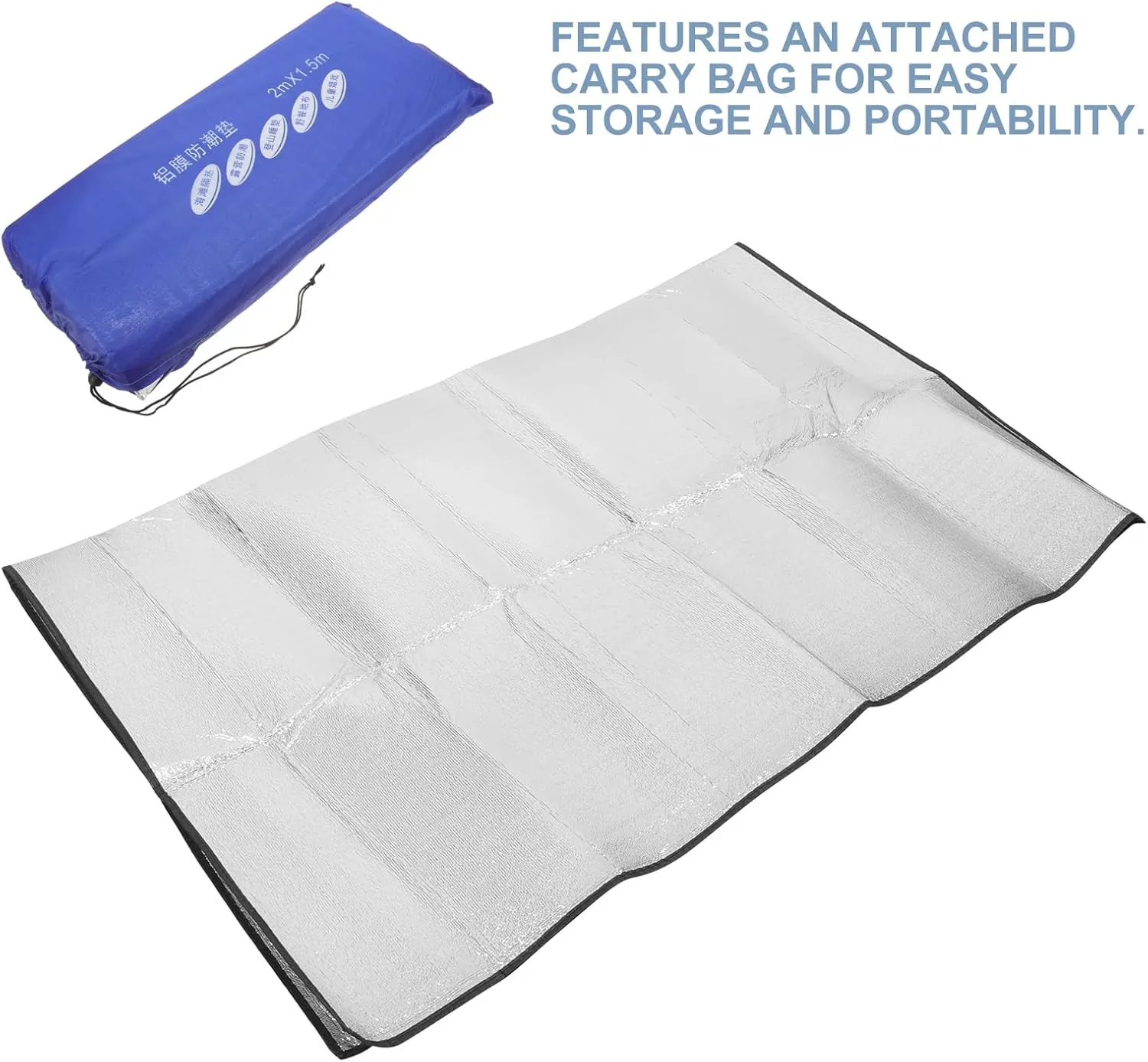 Folding Mat Pad Camping Sleeping Pads Aluminum Foil Camping Mat Camping Mat Foam Foil Blanket for Outdoor Sleeping Mattress