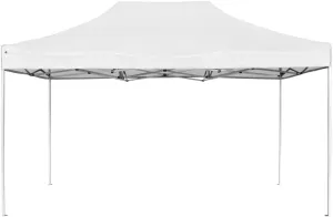 Folding Party Tent Aluminum Frame 14.8'x9.8' Waterproof Outdoor Shelter, Easy Carry Design, for Events, White