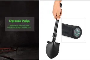 Folding Shovel with Carrying Pouch, Car Emergency Shovel Entrenching Tool Outdoor Survival Spade Portable for Gardening, Camping