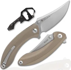 Folding Tactical Knife with Pocket Clip,14C28N Stainless Steel Blade,G10 Handle,Liner Lock,EDC Small Camping Knives for men, Carry,Hunting Microtech Elemental Fishing Hiking Outdoor,Father Dad Gifts Multi-tool Ruike 155