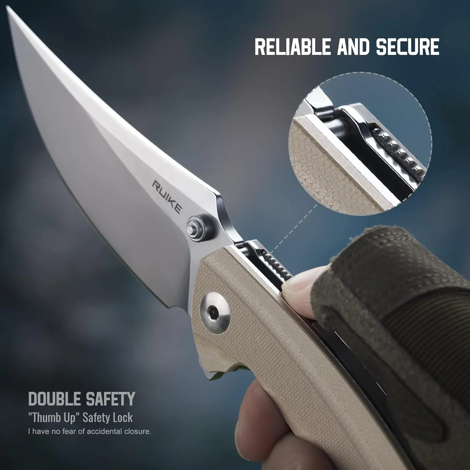 Folding Tactical Knife with Pocket Clip,14C28N Stainless Steel Blade,G10 Handle,Liner Lock,EDC Small Camping Knives for men, Carry,Hunting Microtech Elemental Fishing Hiking Outdoor,Father Dad Gifts Multi-tool Ruike 155