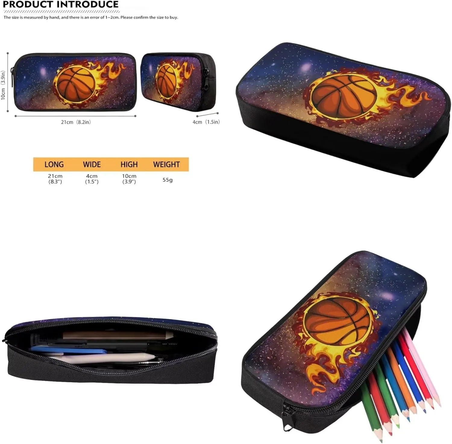 FOR U DESIGNS Basketball Backpack for Boys 6-8 with Lunchbox Cool Bookbag Set for School 3 Piece Kindergarten Elementary Book Bags for Kids 6th Grade School Supplies