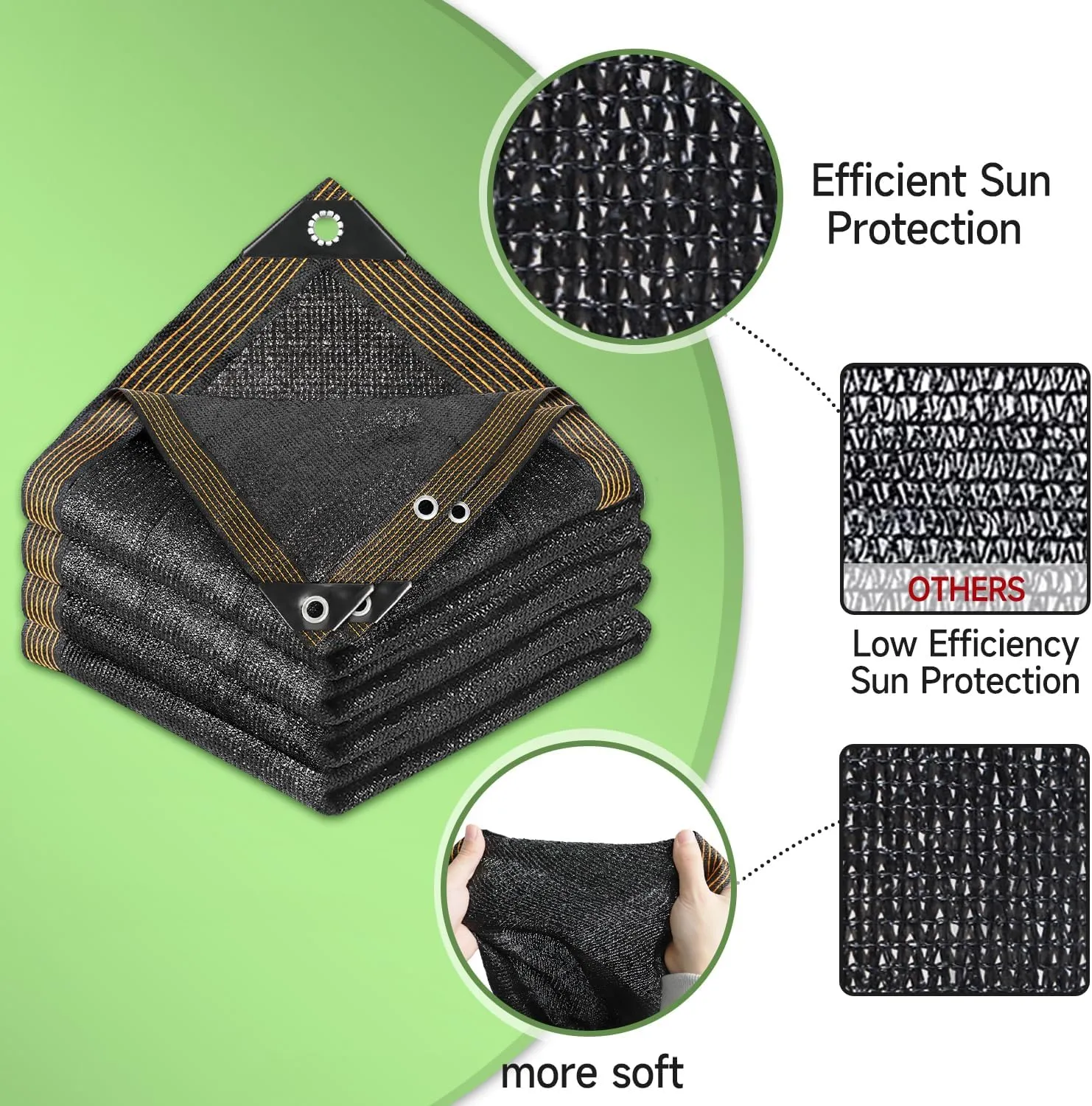 FOTMISHU 70% Shade Cloth 6.5ftx20ft Anti-Aging Sun Mesh UV Resistant Net, Sunblock Garden Tarp for Plant Cover, Greenhouse, Barn or Kennel, Flowers, Plants,