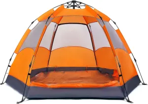 Fully Automatic Double Layer Tent, Dome Camping Tent 3/4 People, Waterproof and Windproof Family Tents, Easy Setup