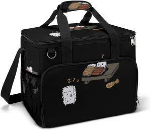 Funny Sleepwalking Sushi Backpack Camping Cooler Leak Insulated Waterproof Portable Cooler Bag with Handle Shoulder Strap