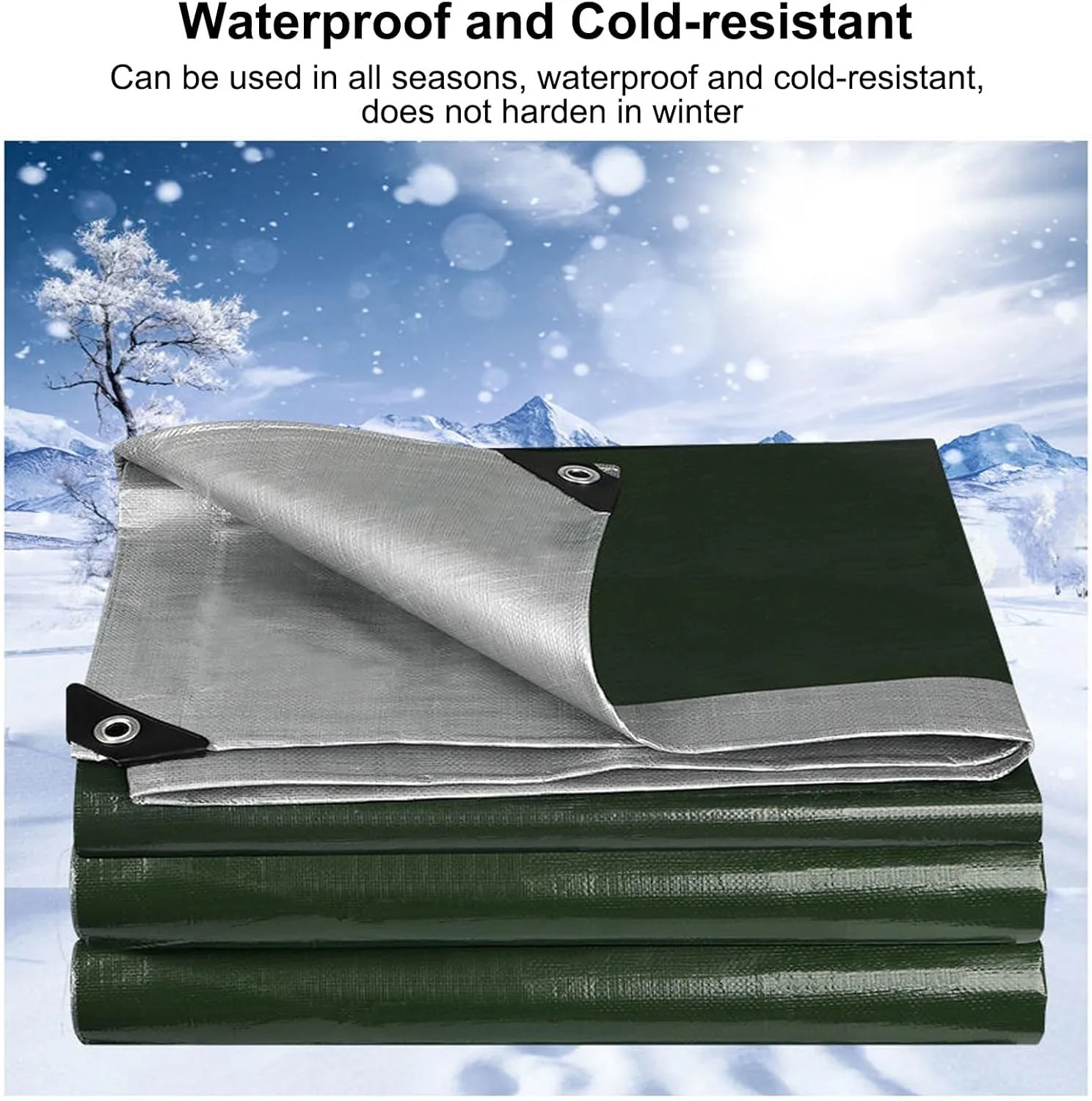 Garden Tarp, PE Tarps Heavy Duty Waterproof, 9 Mil Thick Multi-Purpose Tarp for Covering Items, Placement Under a Camping Tent, Customizable