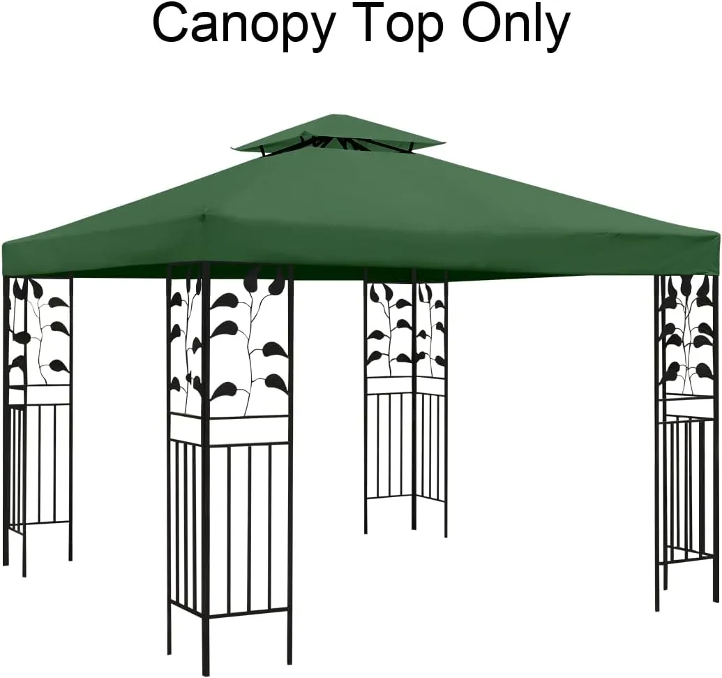 Gazebo Replacement Canopy Roof - Double Tiered Canopy Cover, 10x10 FT (Blackish Green)