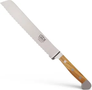 Güde Alpha Olive Series Hand Forged Hand Sharpened Stainless Steel Olive-Wood Handle Bread Knife, 8-Inch