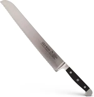 Güde Alpha Series Hand Forged/Serrated Bread Knife With Black Hostaform Handle 12-In, Made in Solingen, Germany Since 1910