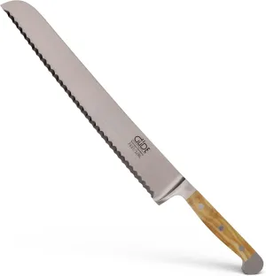Güde Franz Series Hand Forged/Serrated Bread Knife With Italian Oak Wood Handle 12-in, Ambidextrous, Made in Solingen, Germany Since 1910