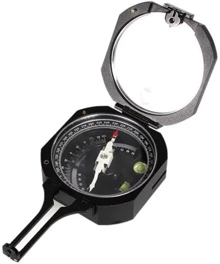 Geological Compass High Precision Anti Magnetic Damping Aluminum Pocket Transit Geological Compass Surveying Instruments DQL-8