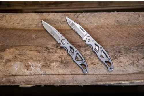 Gerber Gear Paraframe Mini Pocket Knife, 2.2 Inch Serrated Edge Small EDC Folding Knife with Safety Lock for Everyday Carry, Gifts for Men, Stainless Steel
