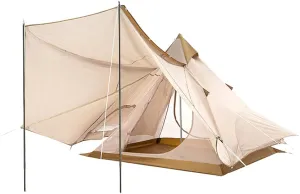 GeRRiT Family Camping Tent Large Double Layer Pyramid Tipi Tent Camping Mongolian Yurt Tent for Picnic, Festival