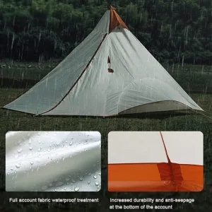 GeRRiT Family Camping Tent Large Waterproof Double Layer Pyramid Tipi Tent Camping Mongolian Yurt Tent for Picnic Festival Beautiful Scenery