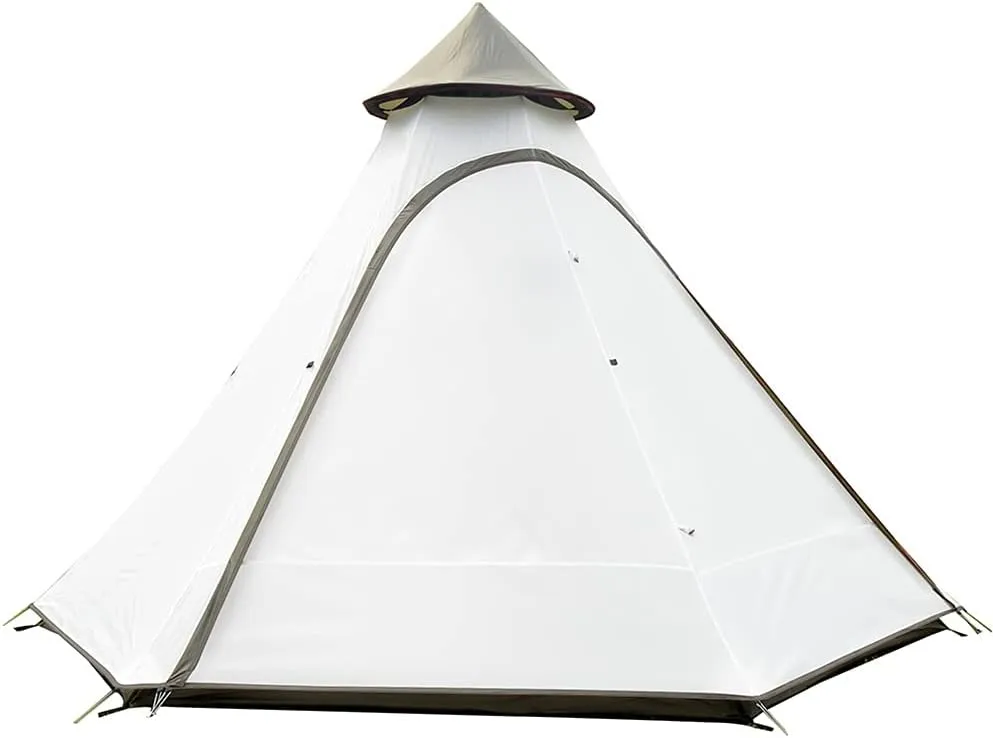 GeRRiT Family Camping Tent Large Waterproof Tipi Tents 4 Person Room Teepee Tent Instant Setup Double Layer for Outdoor Trip Yurt Truck Tent Hello