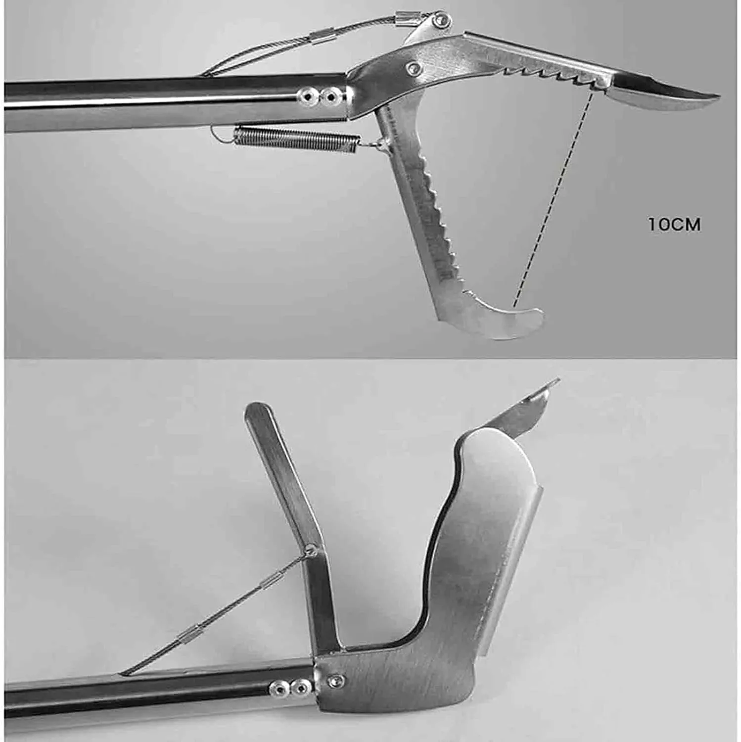 GeRRiT Snake Tongs, Heavy Duty Collapsible Foldable Self Lockable Reptile Grabber, Stainless Steel Garbage Clip,Wide Jaw Handling Pliers for Indoor & Outdoor (Size : 0.75M)