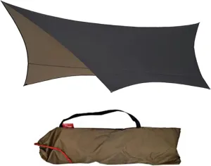 GIBZ Camping Tent Tarp Shelter Waterproof Windproof Lightweight Durable Rainfly Shelter for Snow Beach Camping Outdoor Travel Black 360×420cm