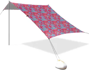 Glowing Red Phlox Flowers Stable Beach Tent UPF50  Protection Easy Setup Large Sun Shade with Sand Pockets for Family Trips, Picnics & Camping