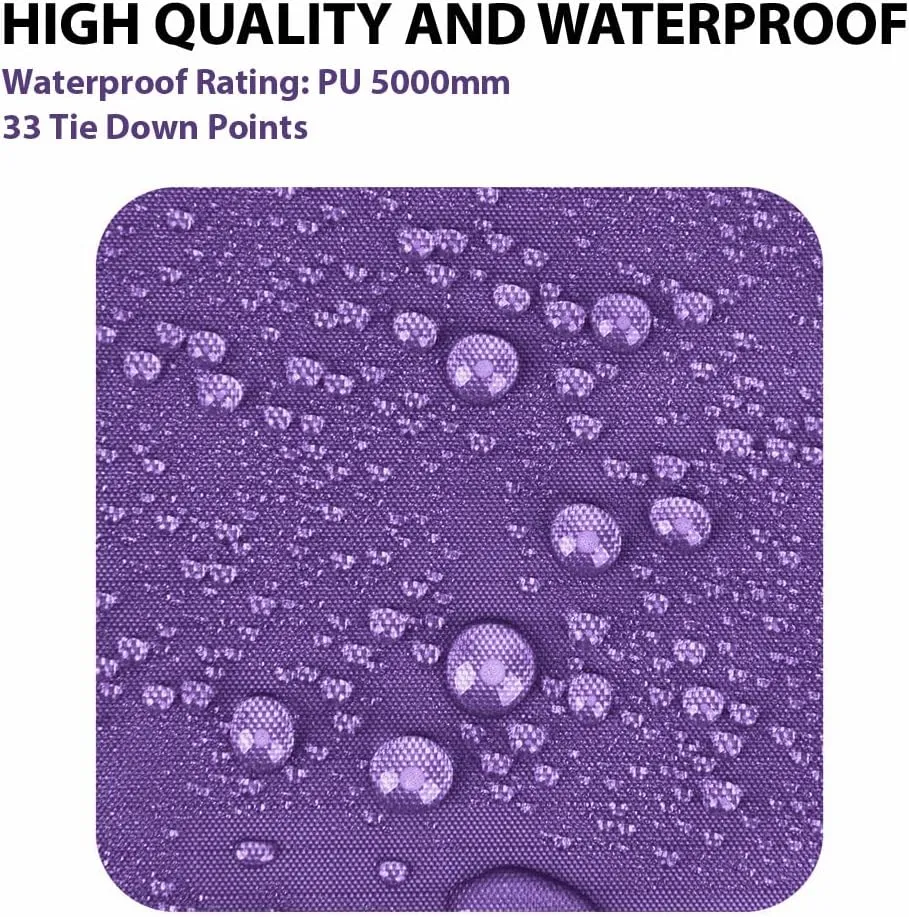 Gold Armour Rainfly Tarp Hammock, Premium 14.7ft/12ft/10ft/8ft Rain Fly Cover, Waterproof Ultralight Camping Shelter Canopy, Survival Equipment Gear Camping Tent Accessories (Purple 10ft x 10ft)