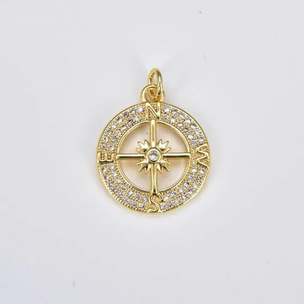 Gold Filled Compass Charm