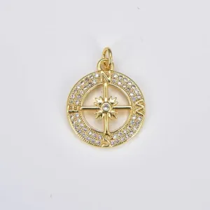 Gold Filled Compass Charm