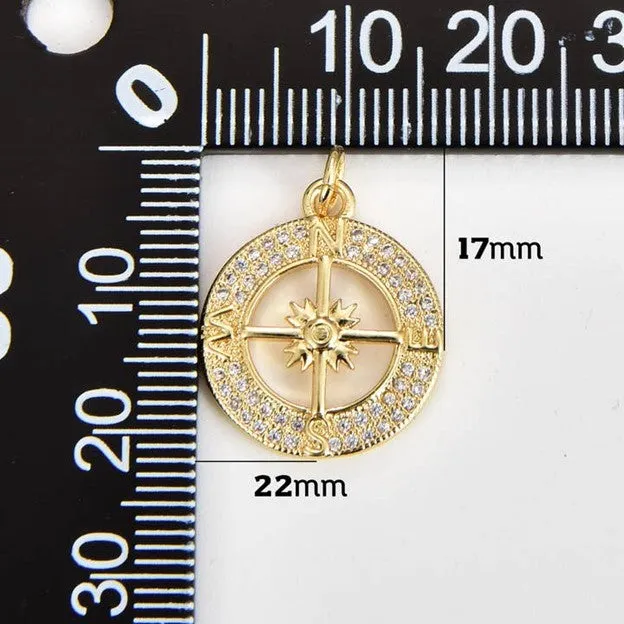 Gold Filled Compass Charm