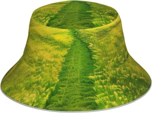 Grassland Paths Fisherman's Hat, Summer Foldable Sun Hat, Men's and Women's Sun Hat, &Suitable for Beach, Camping, Hiking. Black