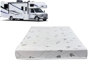 Greaton, 4-Inch High-Density Cooling Gel Memory Foam RV Mattress Replacement, Medium Firm, Good for Trailers, Camper Vans, Sofa Bed and Other Furniture Application, 75" x 30", White.