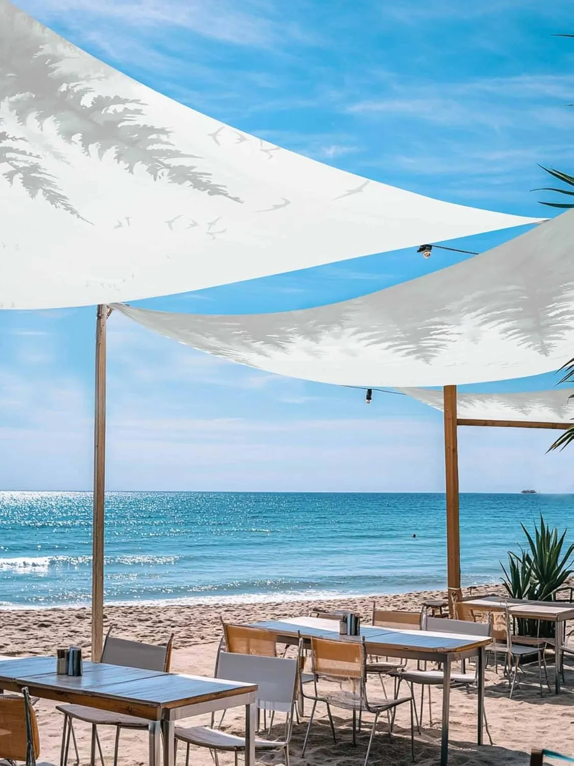Green Mist Forest Sun Shade Sail 8x10ft Rectangle,Farmhouse Trees Nature Landscap Outdoor Patio Sunshade Waterproof Garden Canopy UV Block Backyard Cover for Pergola Porch Sand Lawn Pool Deck Balcony