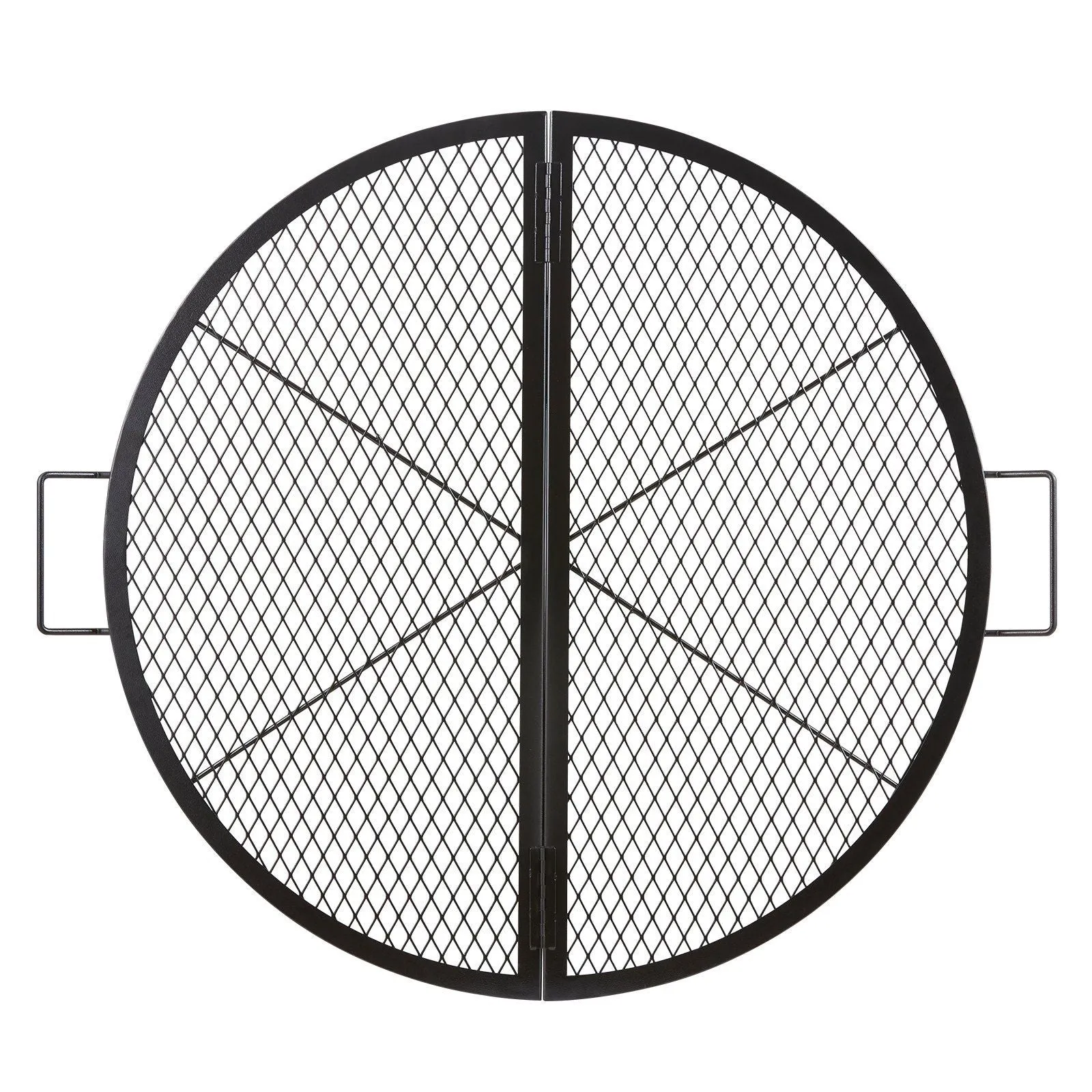 Grill Campfire Pit Handle Cookware Cooking 36 VEVOR BBQ X-Marks Round Grid IoT-powered Camping Party, and Risk-free X Inch Heavy with Steel Support Duty Grill for Portable Black Grate, Fire Outside Wire, Grate, Foldable