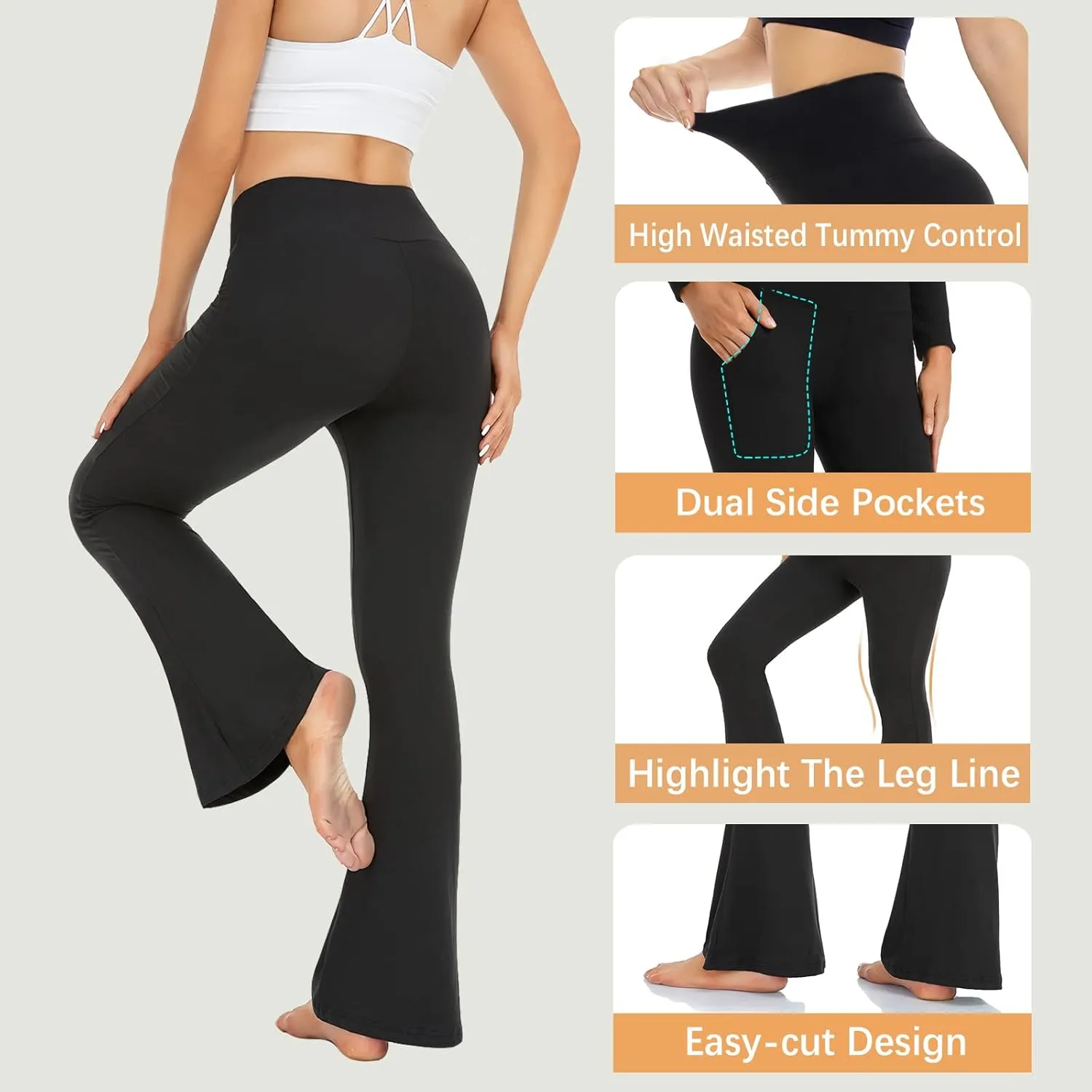 GROTEEN Flare Leggings for Women-Bootcut Yoga Pants for Women High Waisted Workout Bootleg Work Pants Dress Pants