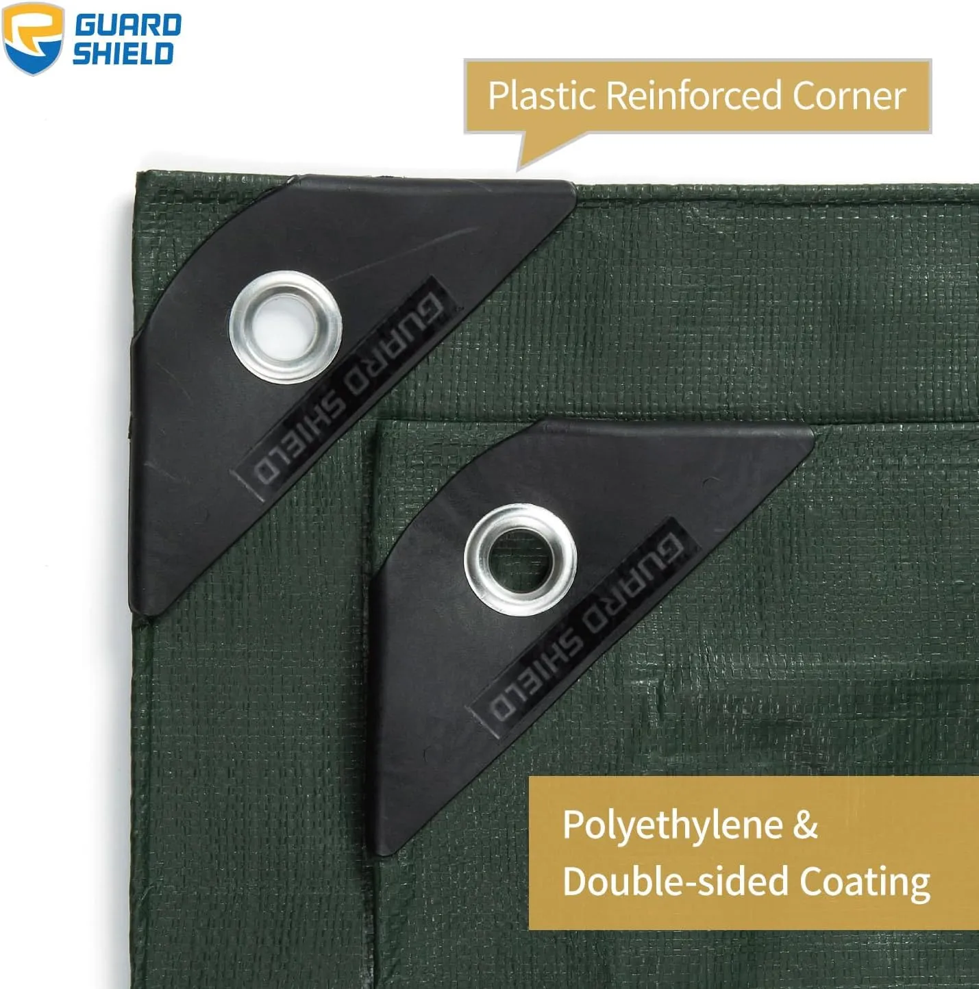 GUARD SHIELD Heavy Duty Matte Green Tarp Waterproof 10x12 Feet Large UV Resistant Tarps Cover Outdoor 11mil